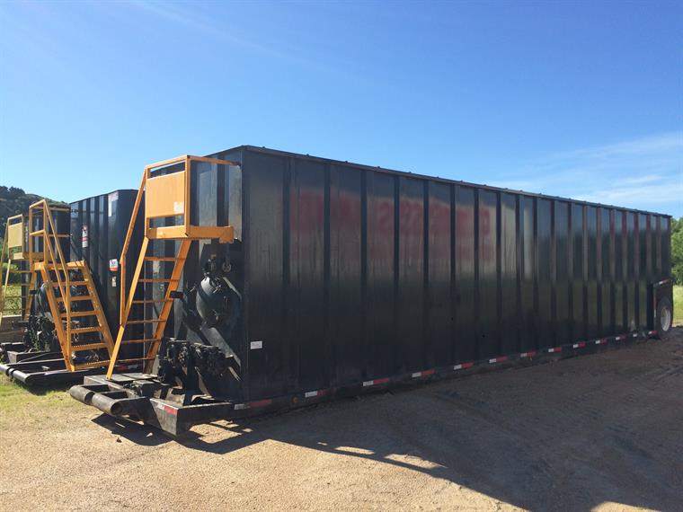 side view of frac tanks